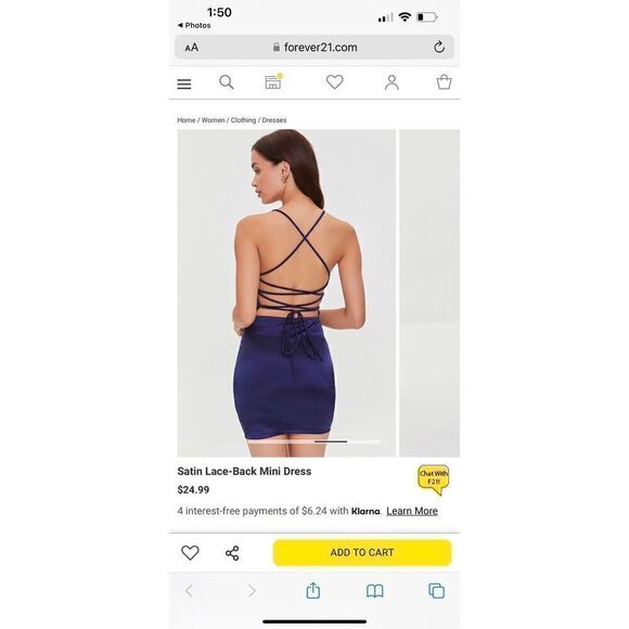 Forever 21 Satin stretchy orange backless dress size M - Picture 5 of 7